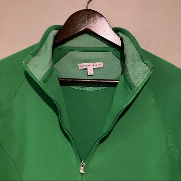 Peter Millar 100% Cotton Green Zip-Up Lightweight Stretch Jacket Women's Size S - Picture 10 of 14